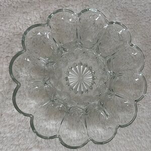 Anchor Hocking "Presence" Deviled Egg Platter Tray Server Plate 10” Holds 12 Egg